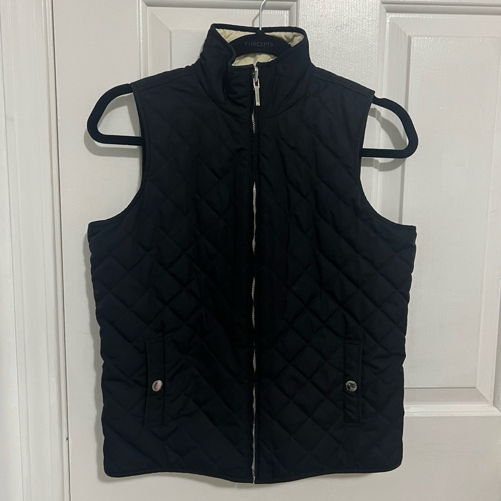 Ralph Lauren Reversible Black & White Quilted Vest